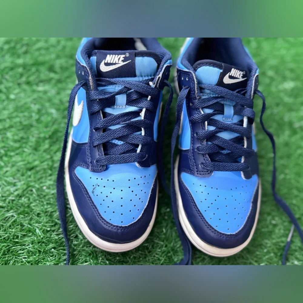 Nike Dunk Low Big Kids' Shoes University Blue/Midnight Navy/White) Size 4.5‎
